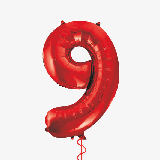 Red Number Nine Balloon