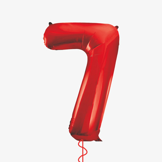Red Number Seven Balloon