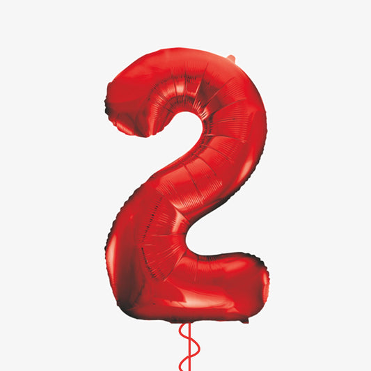 Red Number Two Balloon