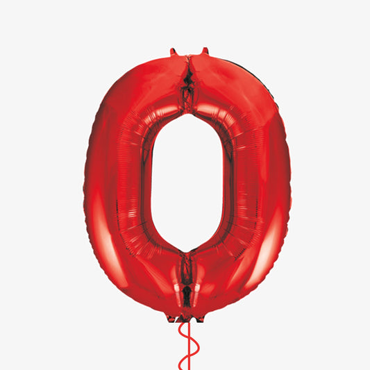 Red Number Zero Balloon