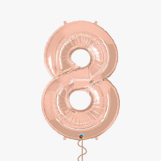 Rose Gold Number Eight Balloon
