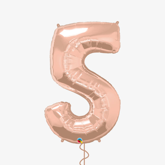 Rose Gold Number Five Balloon