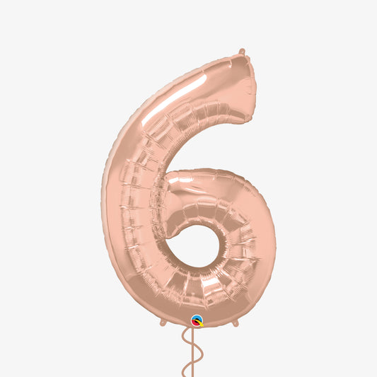 Rose Gold Number Six Balloon