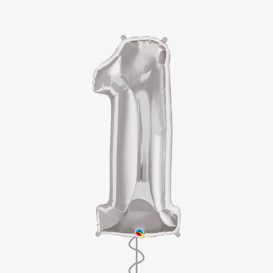Silver Number One Balloon