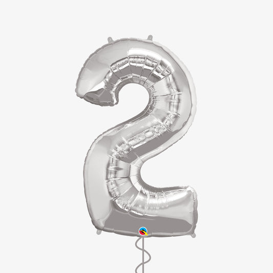 Silver Number Two Balloon
