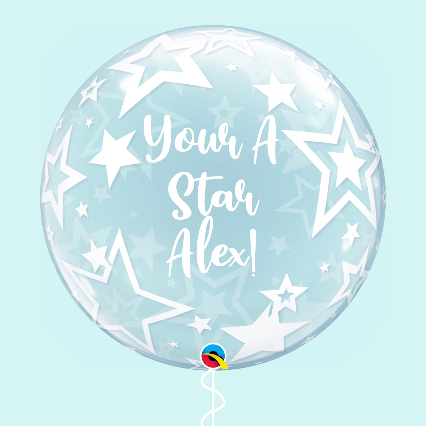 Personalised Stars Bubble Balloon